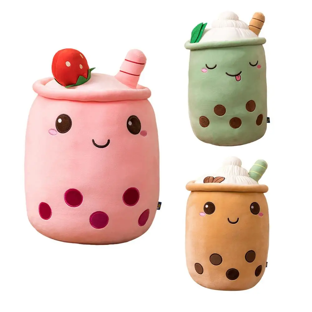 

Tea Cup Plush Toy Fruit Bubble Cute Pillow Cushion Warm Comfort Plush Stuffed Soft Pink Strawberry Milk Tea Great Kids Gifts
