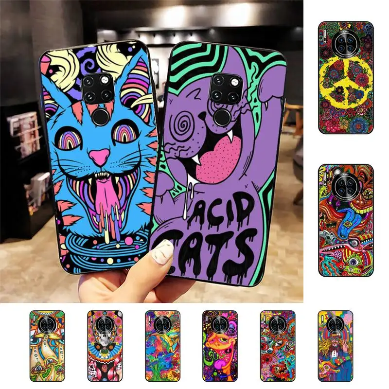 

Colourful Psychedelic Trippy Art Phone Case For Huawei Nova3I 3E mate20lite 20Pro 10lite Luxury funda case