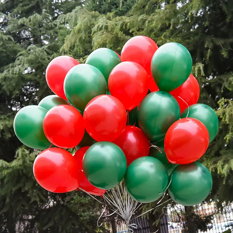 20 шт. 10 дюймовый толстый красный зеленый латексный Гелиевый шар рождественские