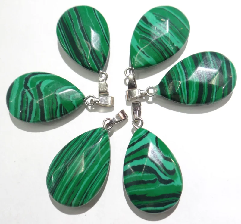 Оптовая продажа 30 шт. натуральный камень капля воды раздел огранки лица кулон для