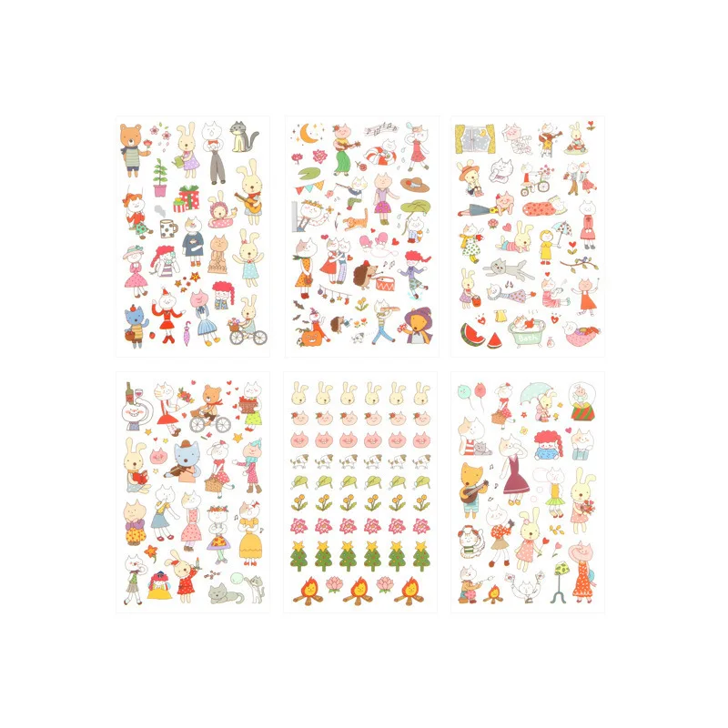 6 шт. новые милые наклейки с рисунком кошки | Канцтовары для офиса и дома