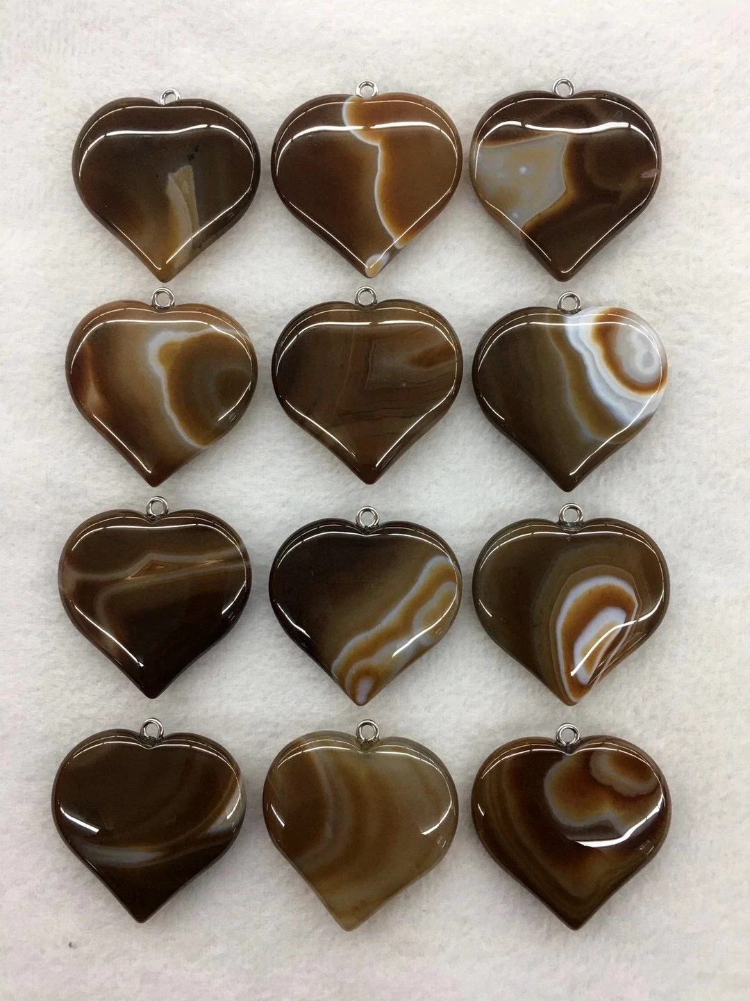 

Wholesale 5pcs/pack Brown Banded Agates Carnelian Bead Pendant,40mm Hearts Pendant Stone Jewelry