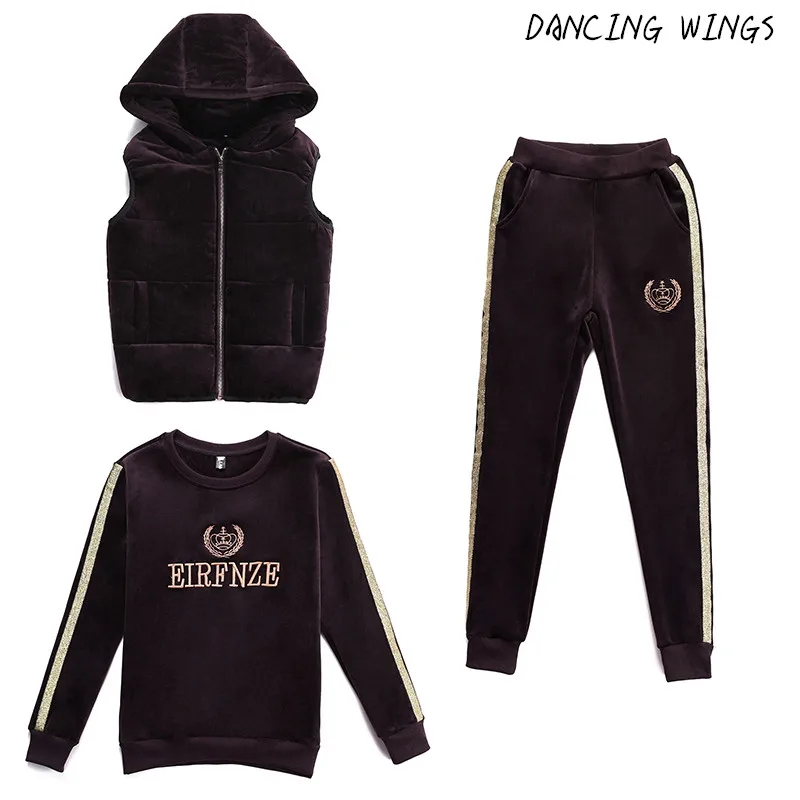 Женский спортивный костюм Зимняя коллекция 2021 года блестящая бархатная
