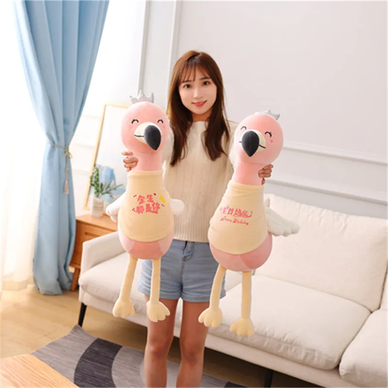 

Anime cartoon flamingo plush toy doll pillow fabric comfortable and safe child companion gift room decoration sofa cushion gifts