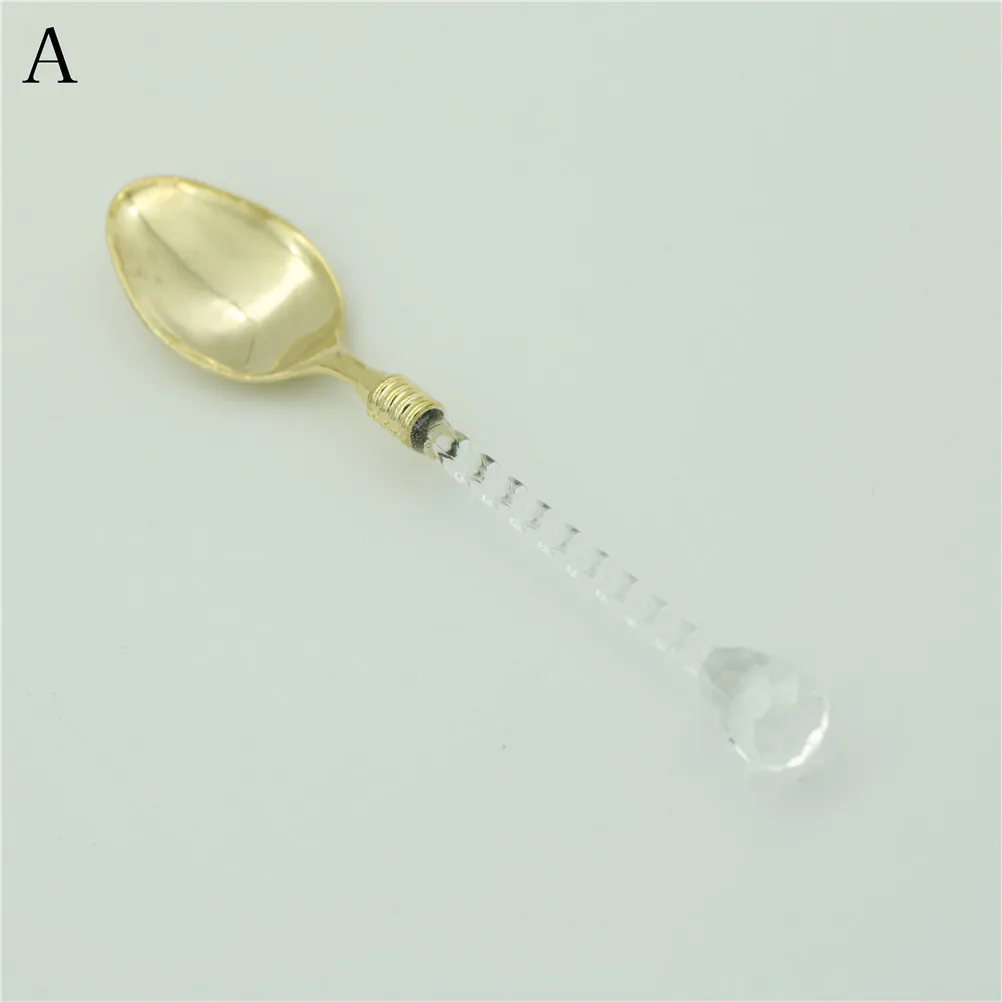 

1pc Coffee Scoops Dessert Tea Spoon Crystal Spoon Coffee Spoon With Long Handle Kitchen Accessories 11cm