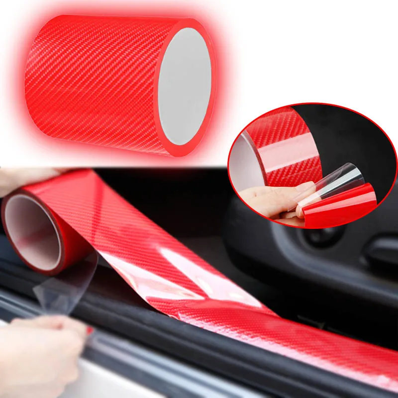 Красная наклейка из углеродного волокна с защитой от царапин Защитная пленка для