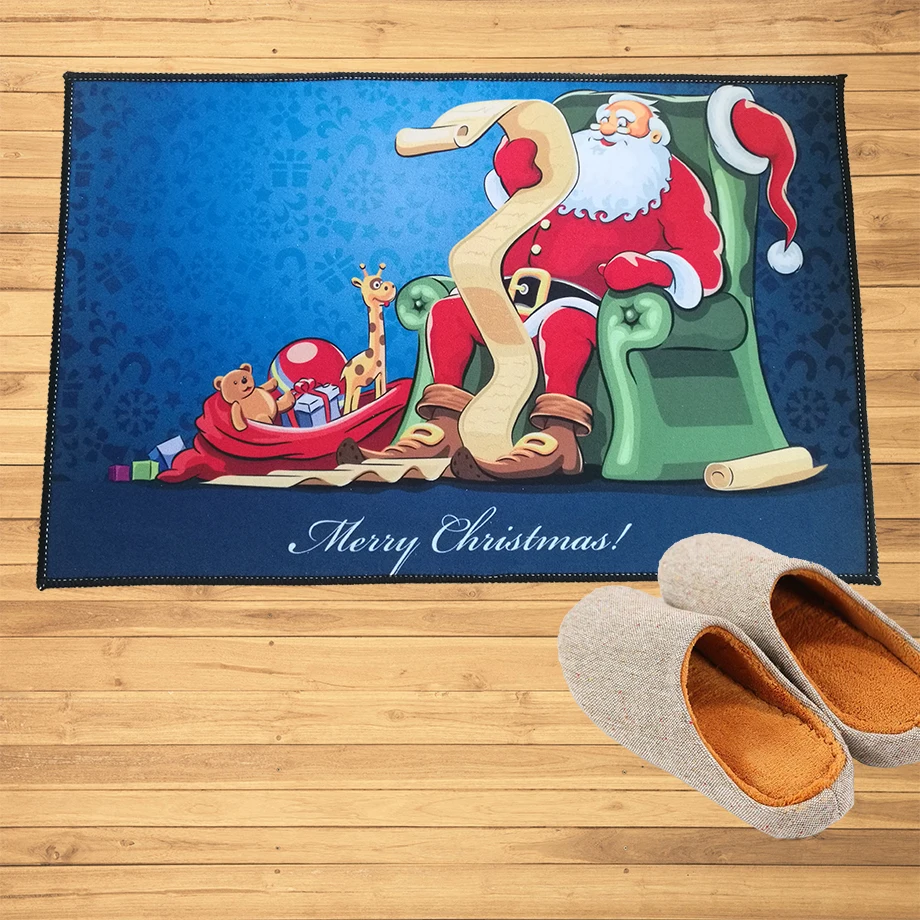 

Рождественский коврик с изображением Санта-Клауса и подарков, коврики для прихожей, ванной, кухни, коврики для пола, ковер, домашний декор, 50x80 см
