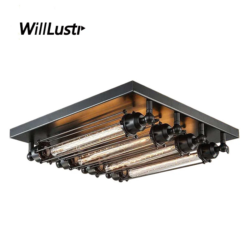 Ретро Железный потолочный светильник Промышленный Металлический для отеля
