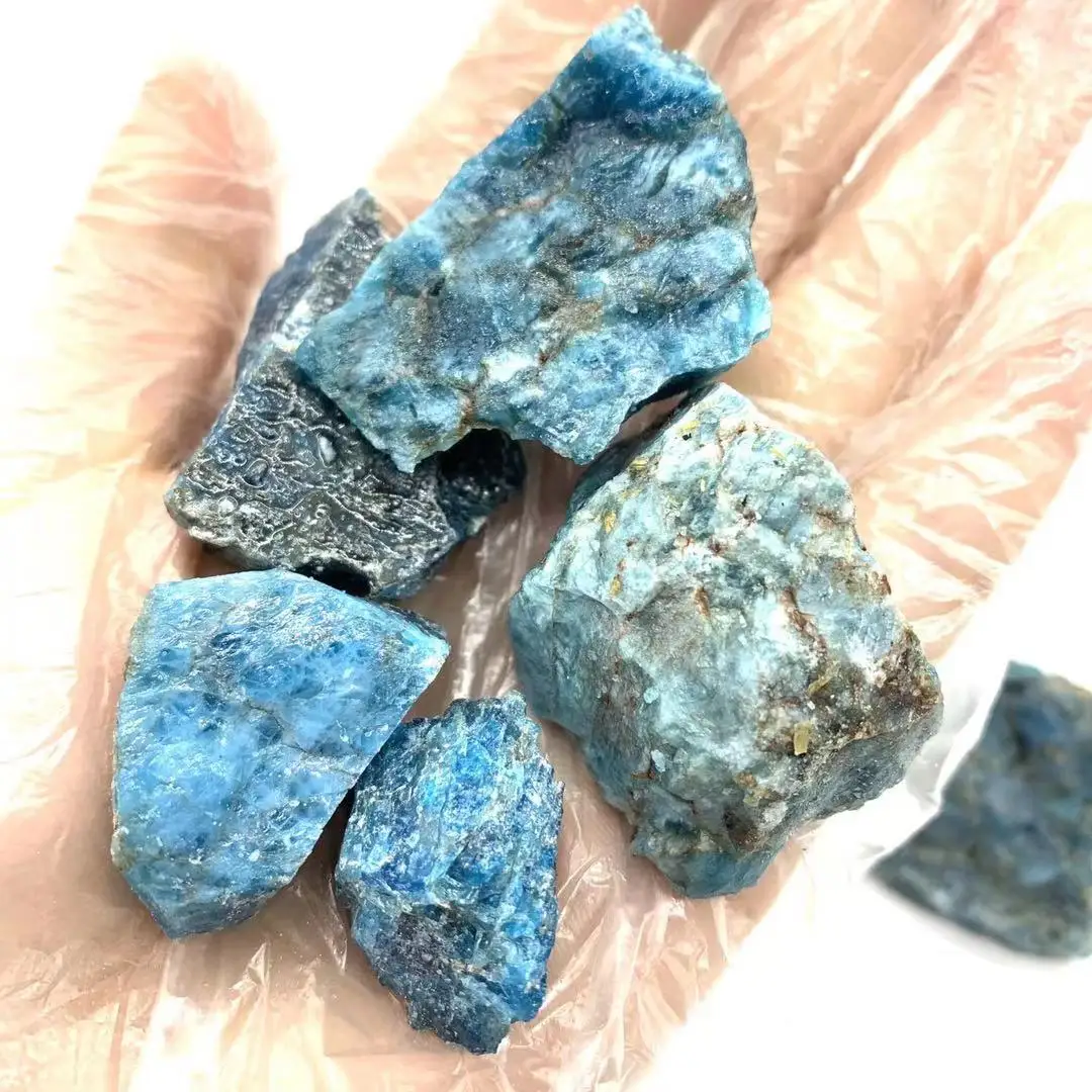 

1000g Natural Blue Apatite Healing Crystal Raw Rock Gemstone Gravel Stone for Home Decoration