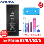 NOHON литиевая батарея для Apple iPhone 6S 6 7 5S 5 сменные батареи внутренний телефон Bateria 2200mAh 2265mAh + Бесплатные инструменты