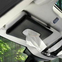 1pc pu leather car tissue box napkin sets car sun visor clip tissue box holder auto interior storage box for bmw car accessories