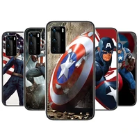 captain america clear phone case for huawei honor 20 10 9 8a 7 5t x pro lite 5g black etui coque hoesjes comic fash
