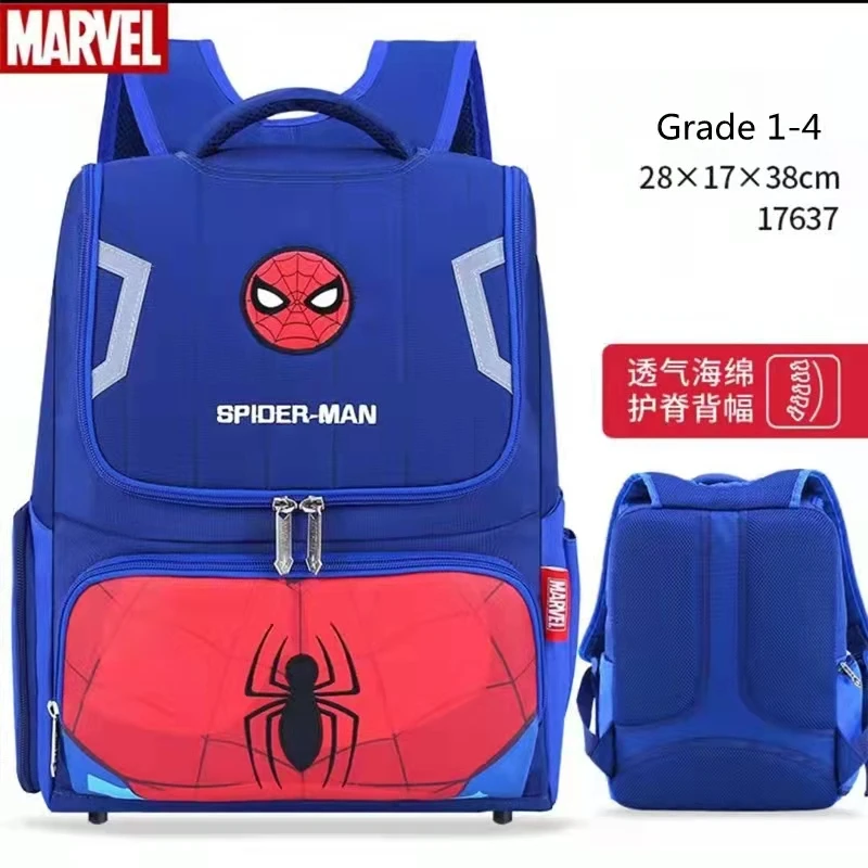 Disney New School Bag For Boy Primary Student Shoulder Orthopedic Backpack Spider Iron Man Captain America Grade 1-5 Mochila