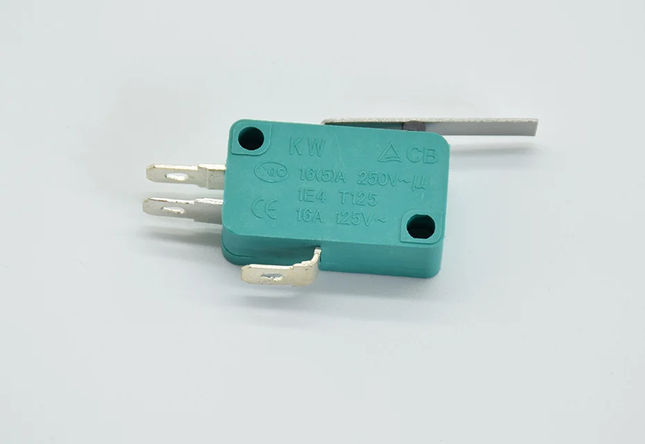 2 шт микро концевые переключатели 16A 250V 125V NO+ NC+ COM 3 контакта SPDT микро переключатель 28 мм 52 мм дуговой роликовый рычаг сенсорный переключатель зеленый