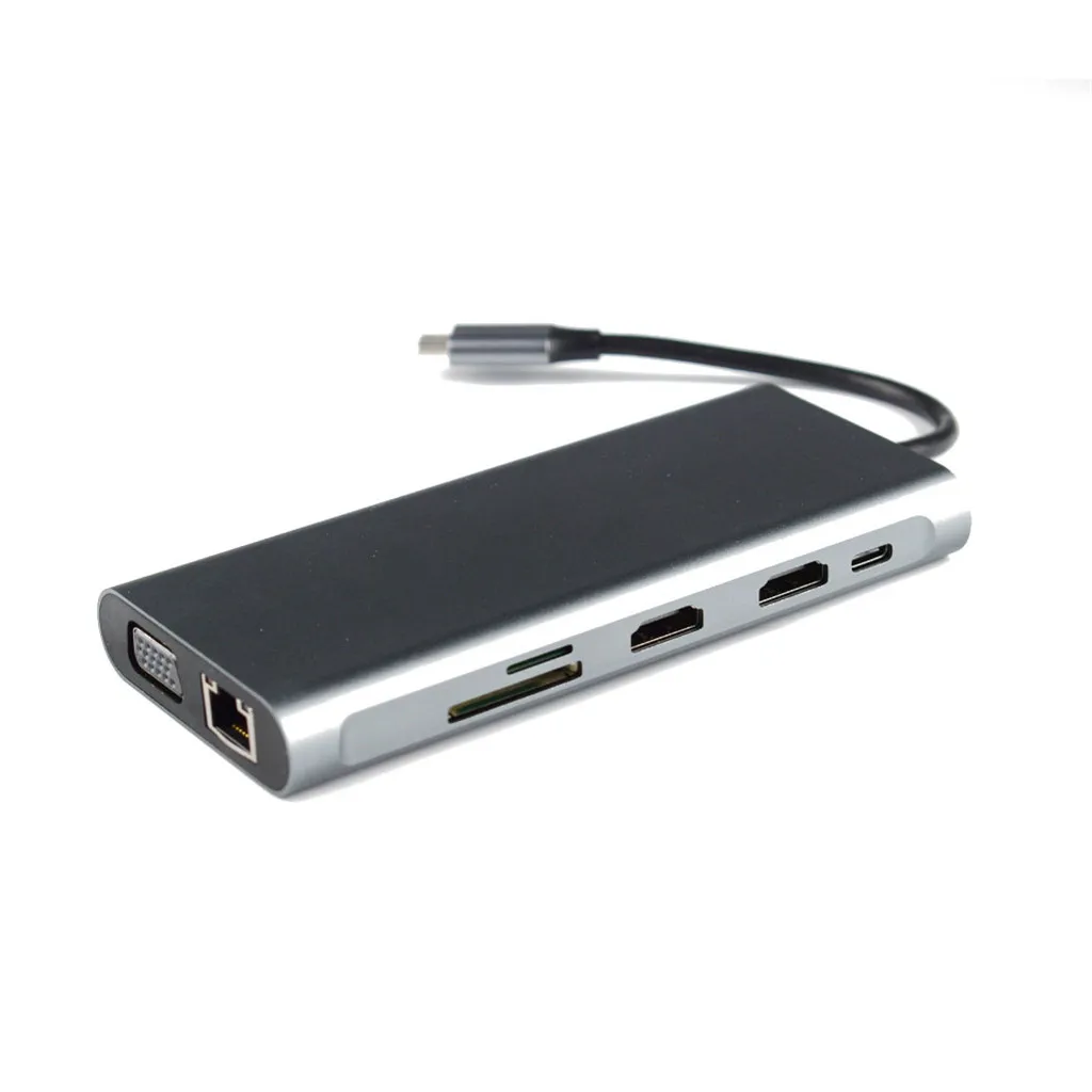 Тип C двойной HDMI + RJ45 VGA до 2 Hdmi c Pd Sd Tf Аудио USB3.0 11-в-1 док-станция для 3840X2160 Тип-C |