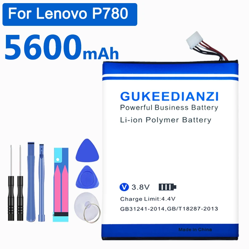Аккумулятор GUKEEDIANZI для Lenovo P780 BL211 5600 мАч Сменный аккумулятор смартфонов + внешний |