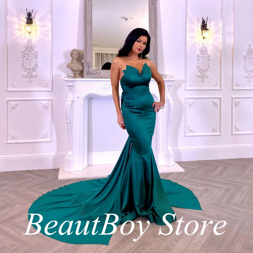 

Sexy Mermaid Satin Prom Dressees Sweetheart Backless Evening Gowns Dress robe de soirée femme vestidos de fiesta فساتين السهرة22