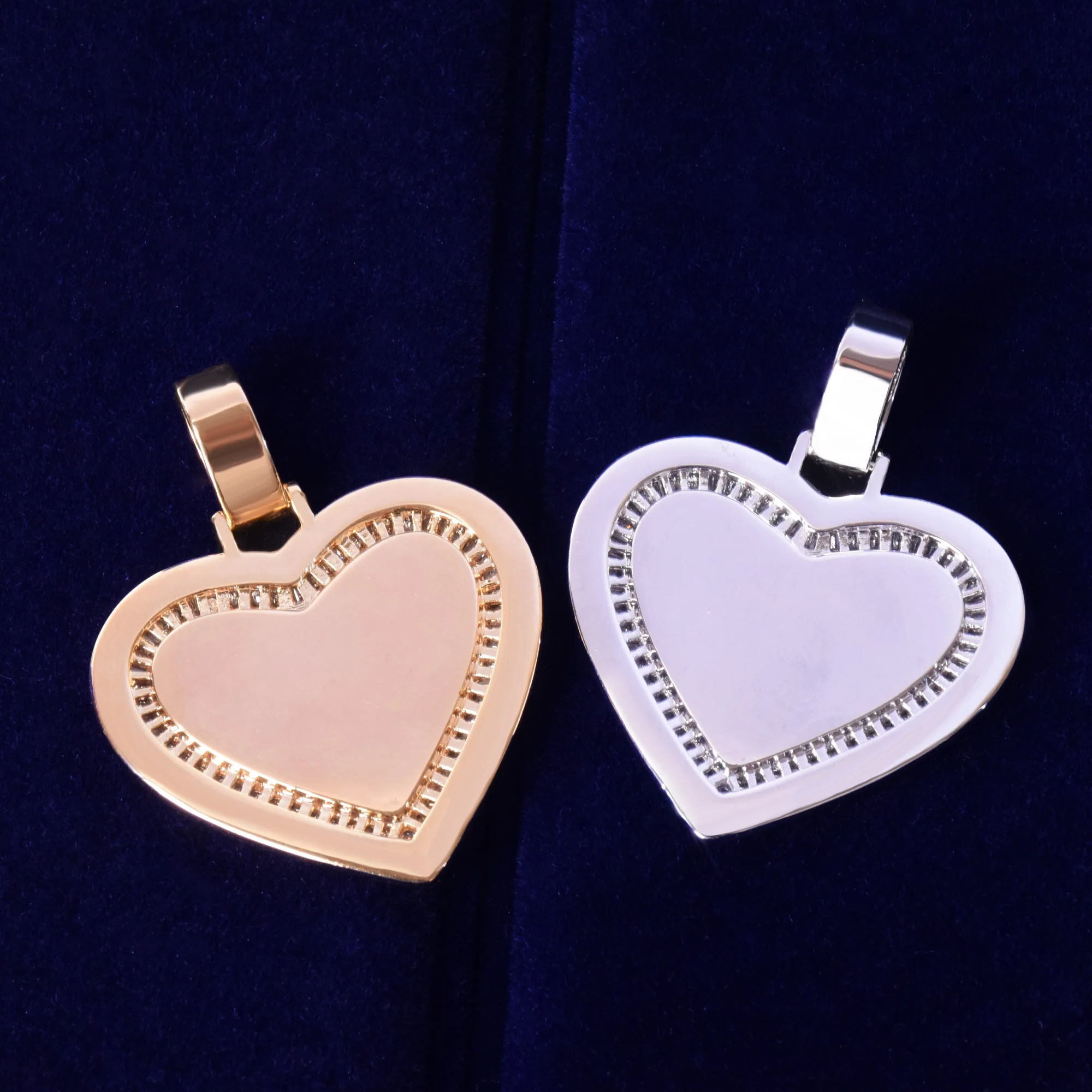 Bubble Letter Custom Photo Necklace for Men Picture Pendant Heart Baguette Charms Solid Back Micro Pave Hip Hop Jewelry | Украшения и