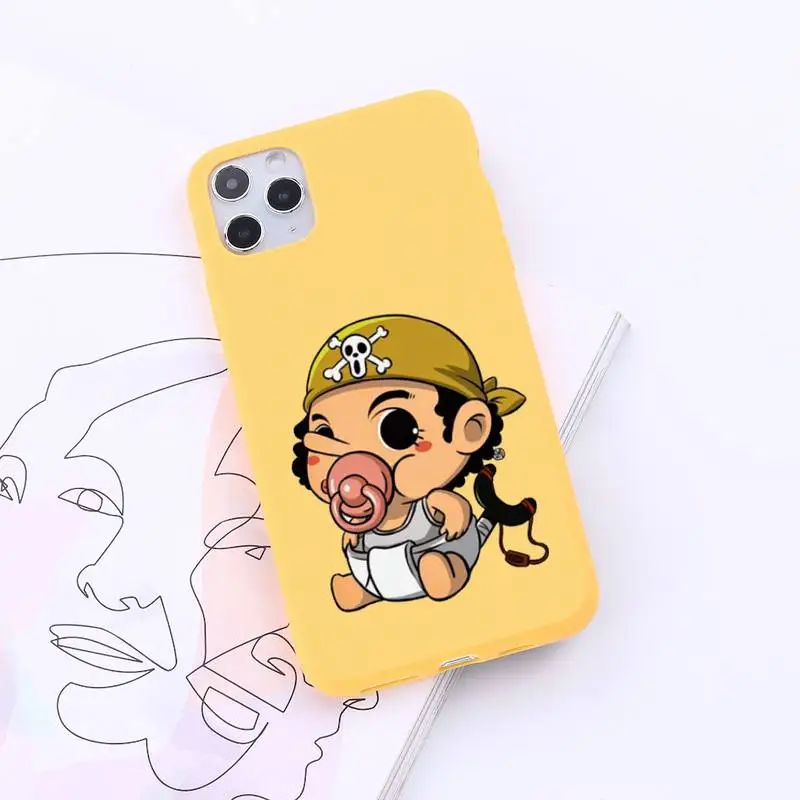 

one piece cute cartoon anime baby Phone Case Candy Color for iPhone 6 7 8 11 12 s mini pro X XS XR MAX Plus