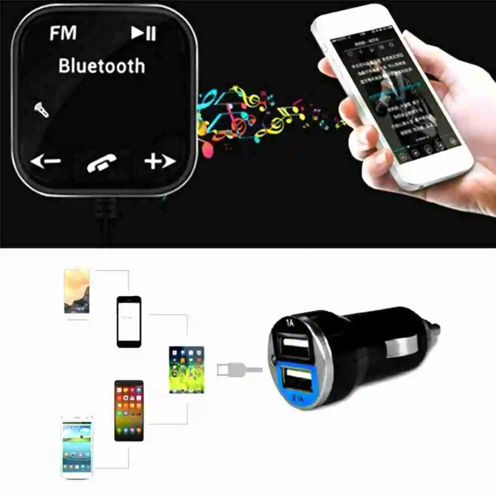 Автомобильный комплект FM передатчика беспроводной Bluetooth SD передатчик AUX ЖК