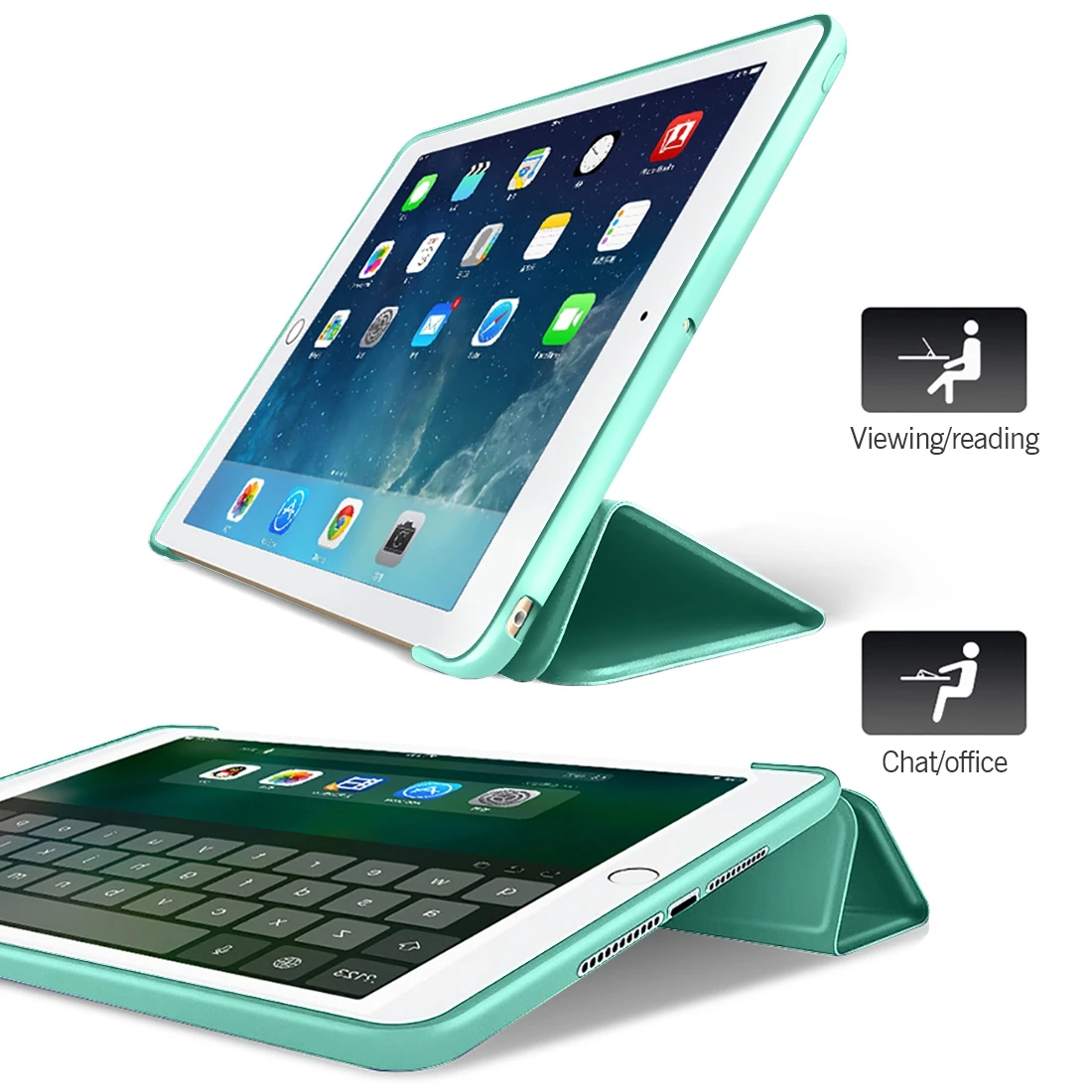 Case for iPad Mini 4 3 2 1 PU Leather Silicone Soft Back Trifold Stand Sleep Smart Cover 5 2019 Funda | Компьютеры и офис
