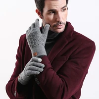 touch screen gloves mens winter warm knitting and velvet outdoor riding woolen driving gloves