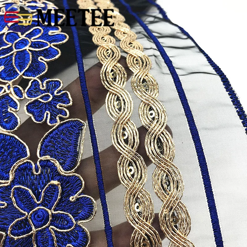 2 метра 17 см золотая нить вышитая кружевная отделка Тканевая обувь платье
