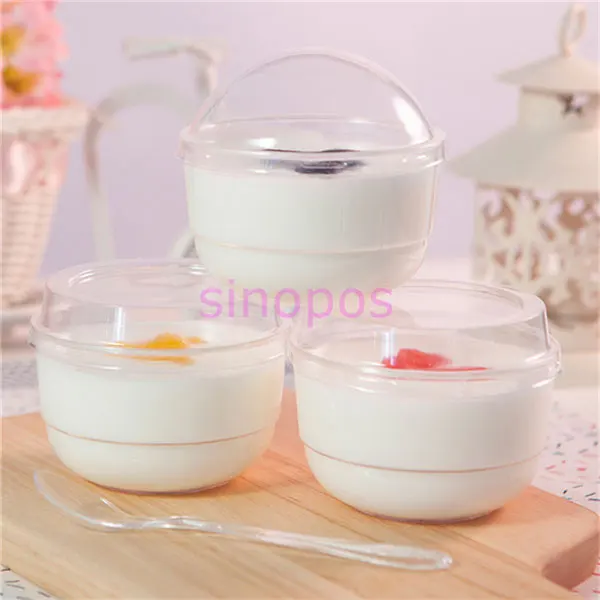 10 шт прозрачный пластиковый круглый рот йогурт чашки пудинг/мороженое/Мусс