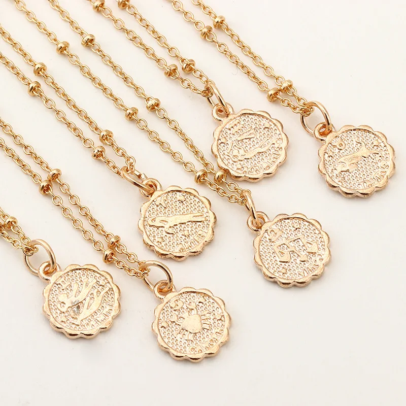 Колье Femme с надписями зодиака подвески ожерелье для женщин и мужчин Стрелец