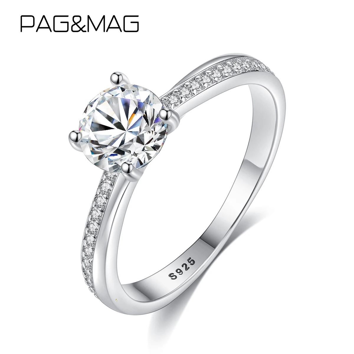 Роскошные брендовые кубический циркониевый солитер PAG & MAG женские кольца из