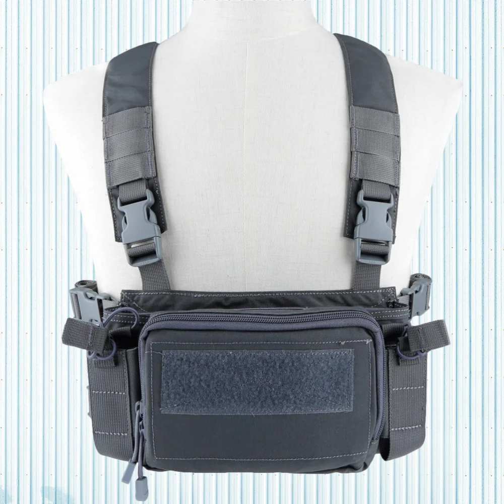 

Breathable Chest Vest Rig Multipurpose Molle Vest with Multi-Pockets Bag Airsoft Fighting Load Carrier Vest for CS Game Paintbal