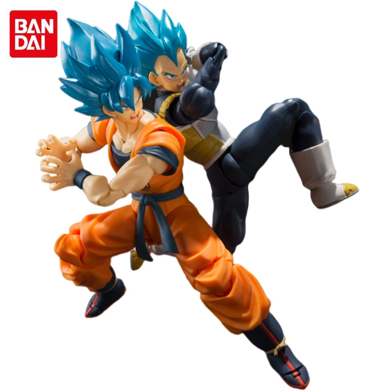 

BANDAI Original Edition 15CM Dragon Ball Super SHF Super Saiyan God Blue Hair Son Goku Kakarotto Anime Figures Movable Model Toy