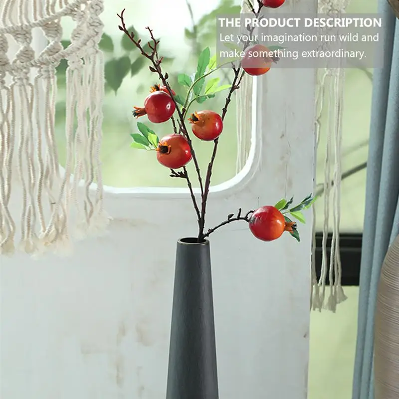 

2Pcs Simulation Berries Pine Branch Artificial Red Berries Fruit for Home Party