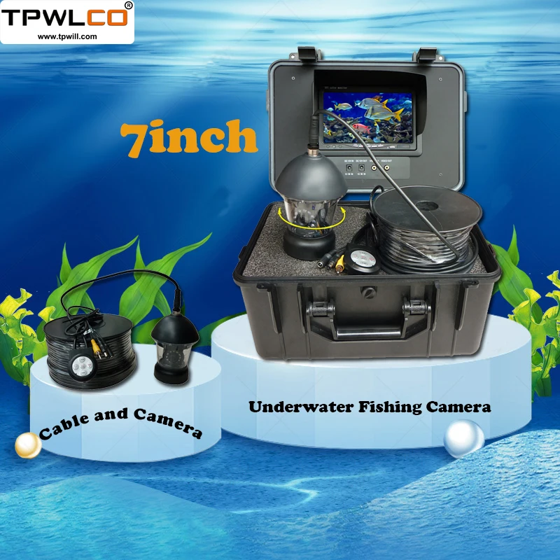 

700TVL Ice/Sea/River Fishing Camera With 12pcs LEDS 7" Display 360 Degree Rotating Underwater Video Camera 20m DVR Fish Finder