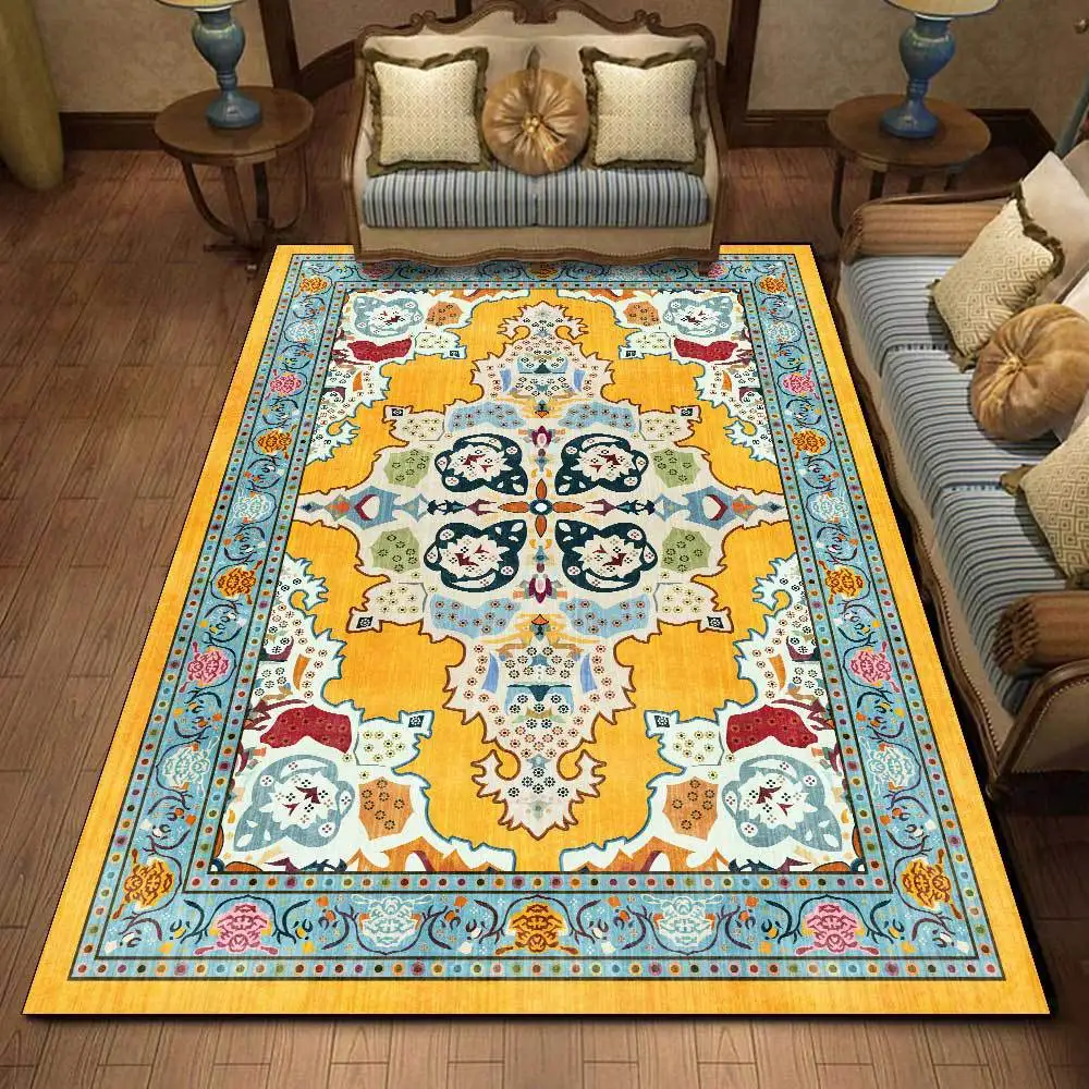 

American Ethnic Style Large Area Carpet Pattern Living Room Floor Mat Bedroom Carpet Kitchen Non-slip Mat 120x160cm Tatami Rugs