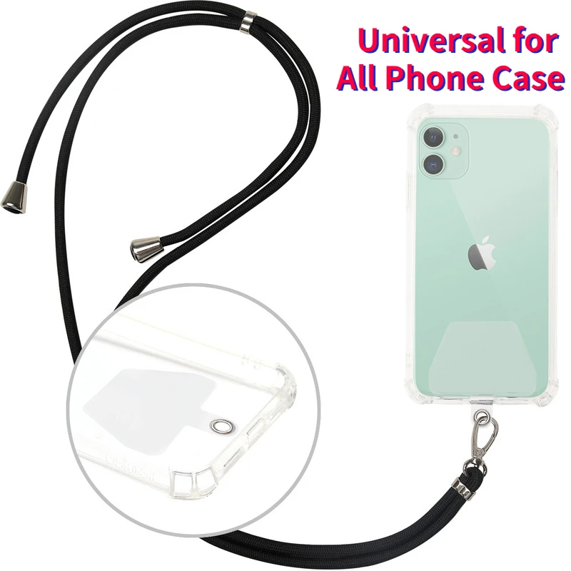 Solid Phone Lanyard Neck Strap Pink Adjustable Phone Necklace Mobile Accessories Phone Charm Cellphone Wire Cord Universal