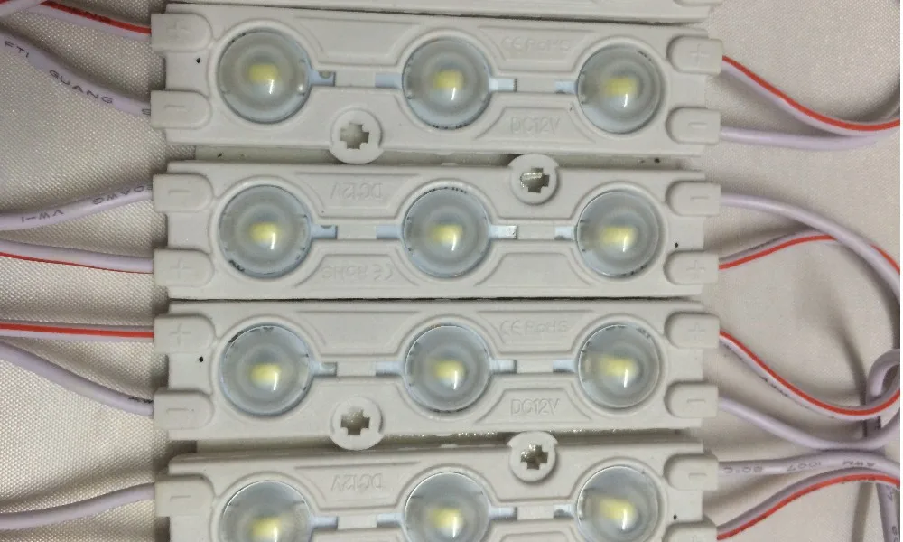 

Super Bright 1.5W 5630 LED Module Injection lens 3leds/piece 12V 160 Degree Waterproof Warm white/Cool White