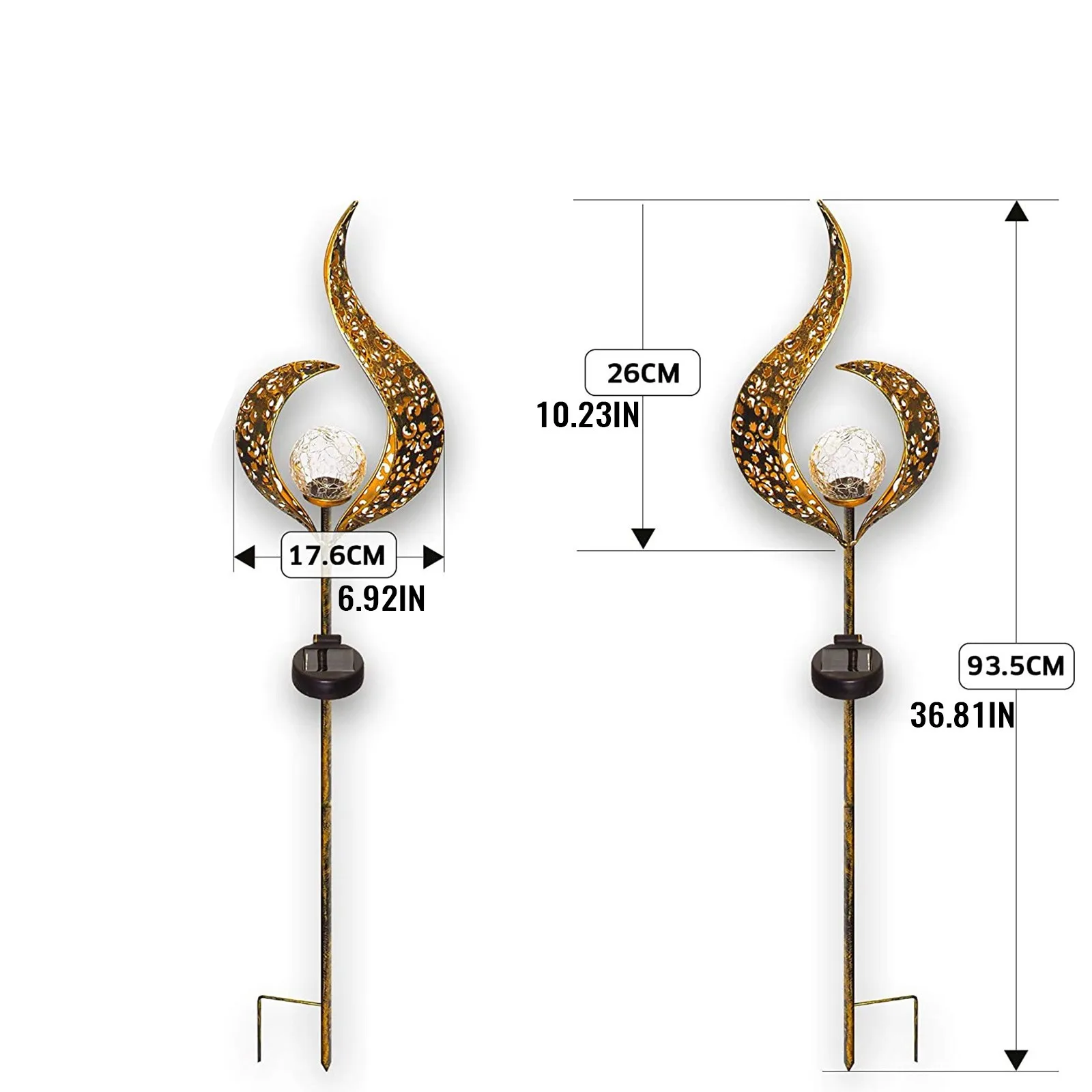 

Flame Shape wih Ball Light Outdoor Solar Hollow Flame Decorative Light Garden Landscape Light Outdoor Garden Decor Accessories