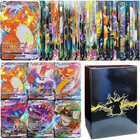 100pcs pokemon v vmax cards box display english version pok%c3%a9mon shining cards playing game charizard collection booster kids toy