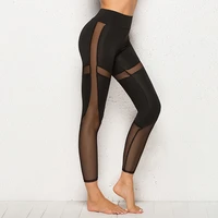 sexy women leggings gothic insert mesh design trousers pantsnew black capris sportswear new fitness leggings