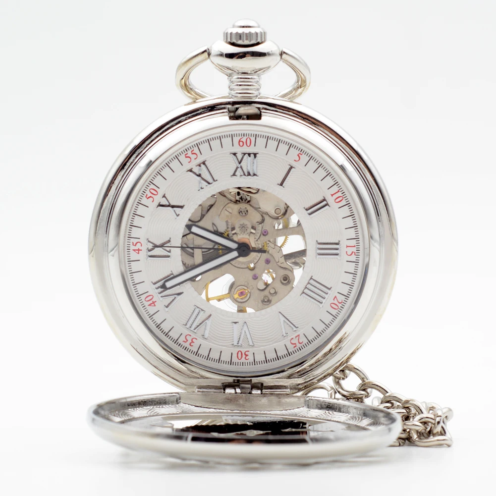 M076 Серебряный Дракон и Феникс раскладушка ручной Ветер Механические карманные