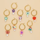 Серьги Go2Boho Висячие из нержавеющей стали женские, ювелирное изделие с жемчугом, в эстетике симпатичного цветка, глины, висячие серьги, лето 2021