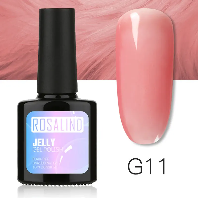 Гель лак для ногтей ROSALIND 10 мл серия Jelly стойкий Светодиодный УФ наращивания