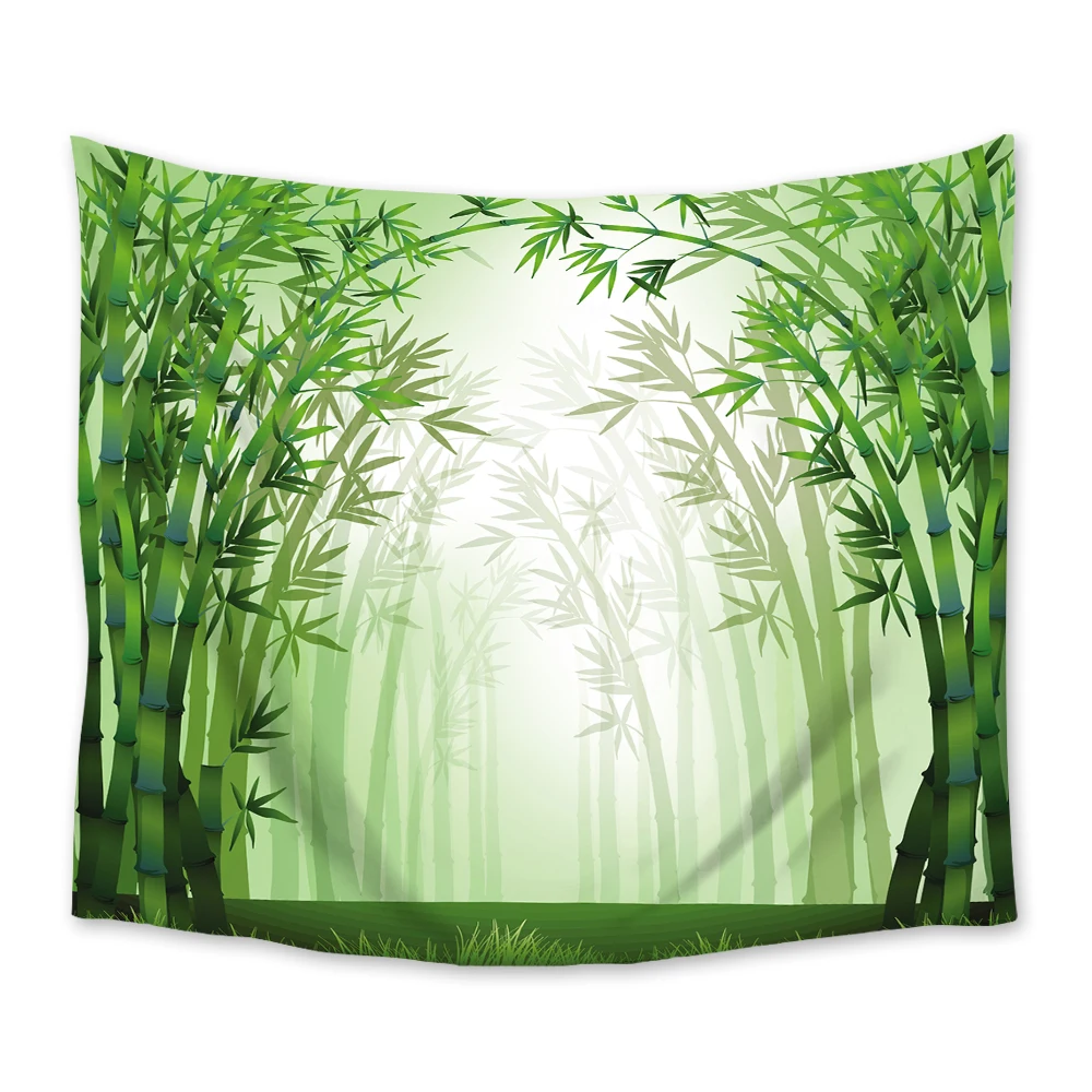 

Bamboo Forest Green Plant Tapestry Wall Hanging Farmhouse Home Decor Background Tapestry Wall Dorm Room Decor Tapestry Yoga Mat
