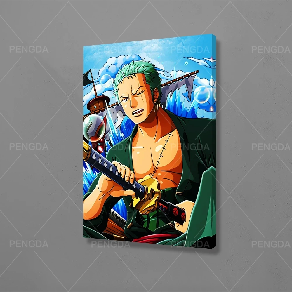 

Canvas HD Prints One Piece Picture Animation Role Poster Wall Art Roronoa Zoro Painting Home Decor Modular Modern Living Room