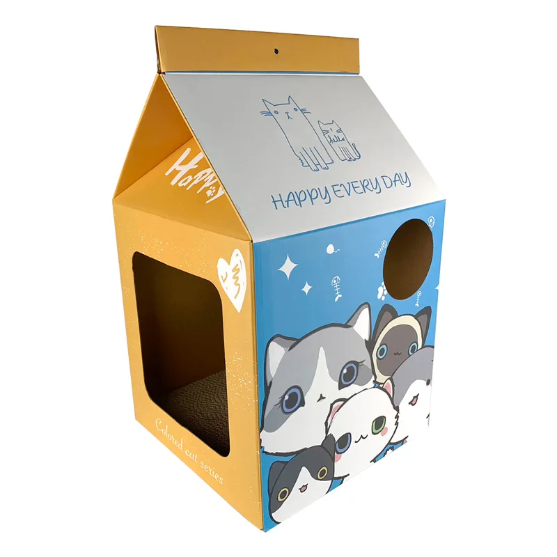 Домик Когтеточка для кошек картонная кровать палатка коврик царапин подстилка