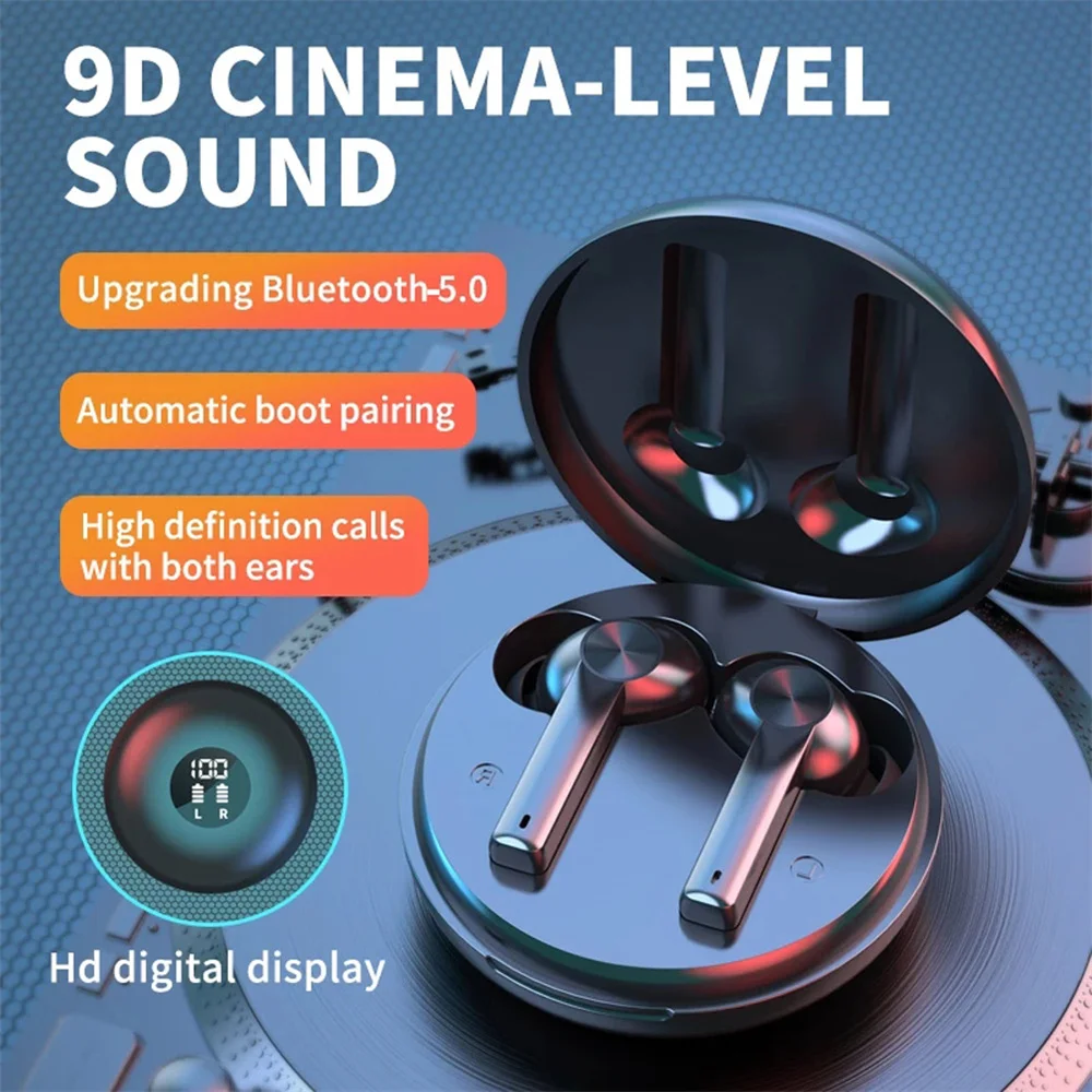 

Tws 5.0 Sports Bluetooth Headset Wireless In-Ear Touch Digital Display Sports Headset Mini In-Ear Pods Bass Earbuds 2022 New