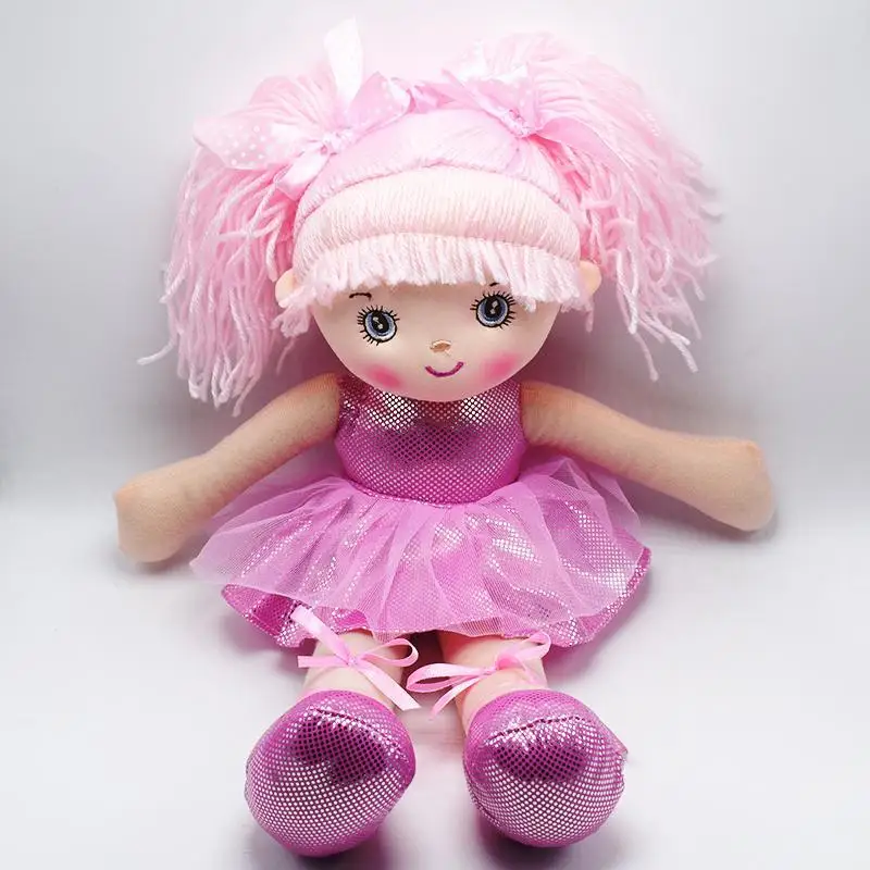 

Soft fashion girls mini dolls plush and stuffed Lace dress girls toys birthday gifts baby girl's first doll mini 45CM