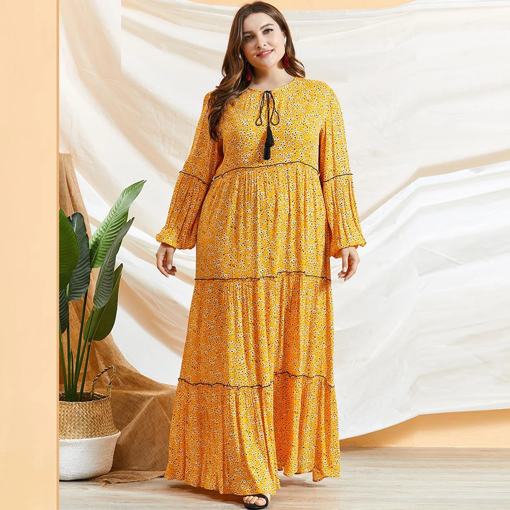 Женское платье большого размера Siskakia многослойное Плиссированное повседневное