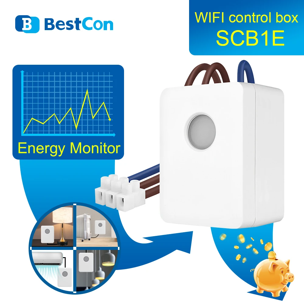

Broadlink Universal Switch BestCon SCB1E Energy Monitor Smart Home Wifi Controller Timer Switch Compatible Alexa Google Home